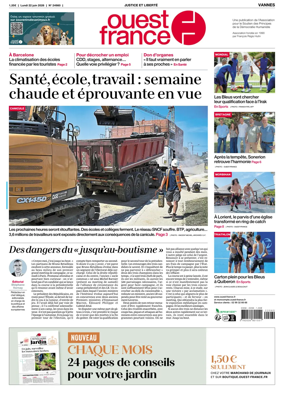 Cover of Ouest France (Vannes)