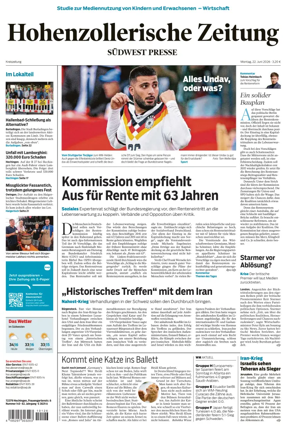 Cover of Hohenzollerische Zeitung