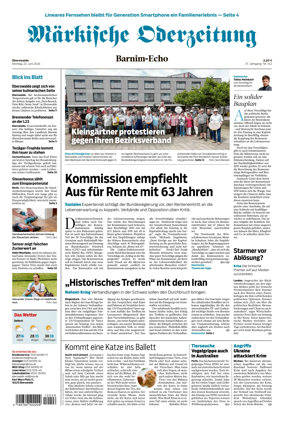 Cover of Markische Oderzeitung Eberswalde