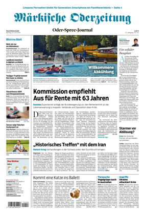 Cover of Markische Oderzeitung Eisenhuttenstadt