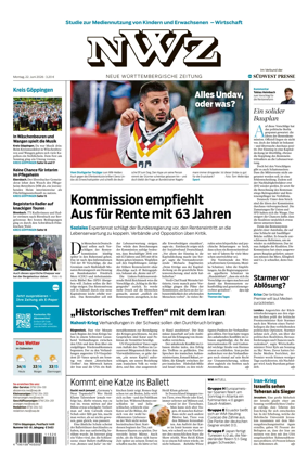 Cover of NWZ – Neue Wurttembergische Zeitung