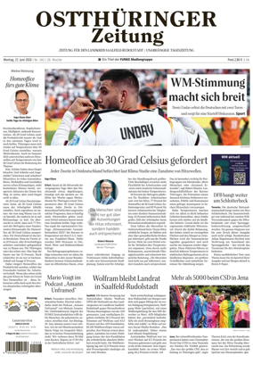 Cover of Ostthuringer Zeitung (Landkreis Saalfeld-Rudolstadt)