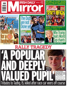 Cover of Irish Daily Mirror