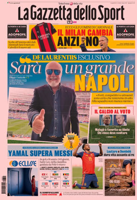 Cover of La Gazzetta dello Sport