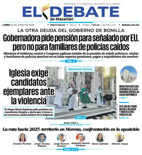 Cover of El Debate de Mazatlan