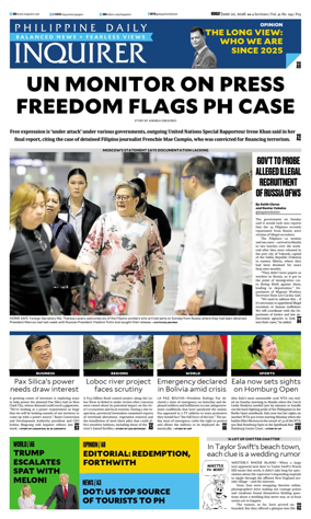 Cover of Philippine Daily Inquirer