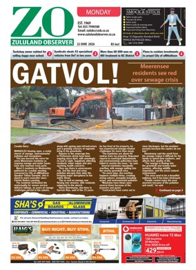 Cover of Zululand Observer - Monday