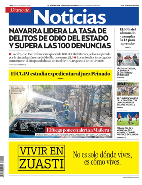 Cover of Diario de Noticias (Spain)