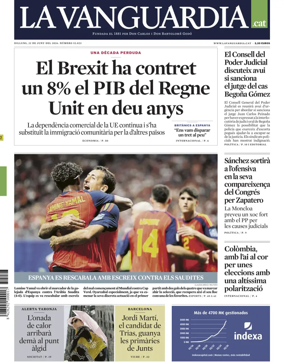 Cover of La Vanguardia (Catalonia - 1st edition)
