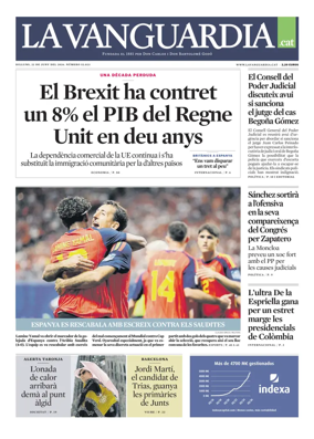 Cover of La Vanguardia (Catala)