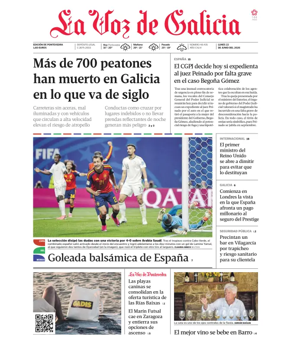 Cover of La Voz de Galicia (Pontevedra)