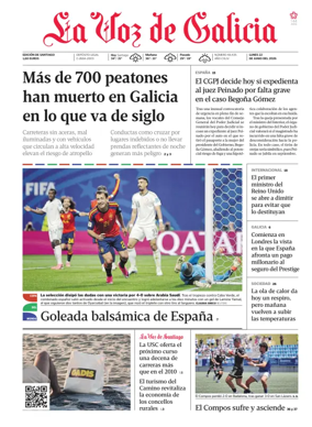 Cover of La Voz de Galicia (Santiago)