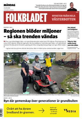 Cover of Folkbladet Vasterbotten