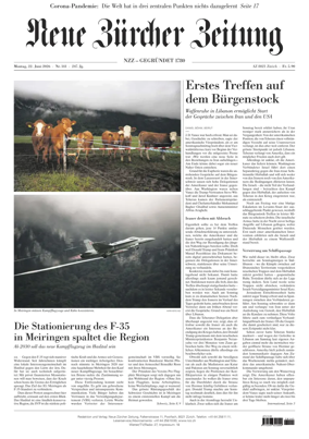 Cover of Neue Zurcher Zeitung
