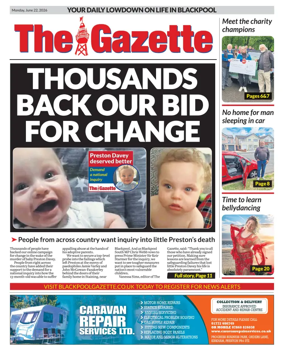 Cover of Blackpool Gazette