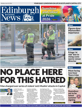 Cover of Edinburgh Evening News