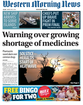 Cover of Western Morning News