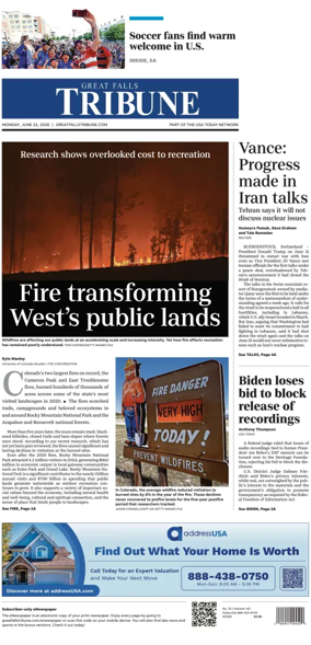 Cover of Great Falls Tribune