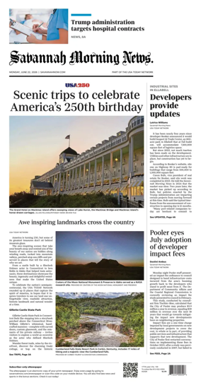 Cover of Savannah Morning News
