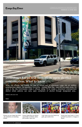 Cover of Tampa Bay Times TFP