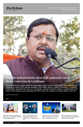 Cover of Tribune India - Compiled Edition
