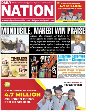 Cover of Daily Nation Newspaper