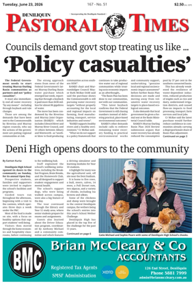 Cover of Deniliquin Pastoral Times