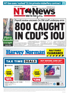 Cover of NT News