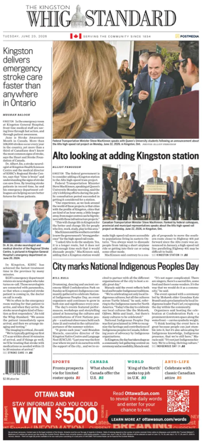Cover of Kingston Whig-Standard