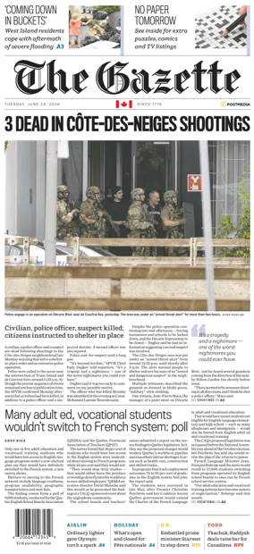 Cover of Montreal Gazette