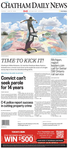 Cover of The Chatham Daily News