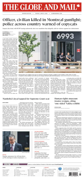 Cover of The Globe and Mail (Ontario Edition)