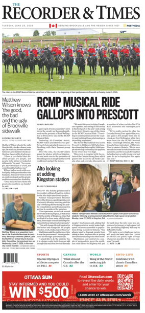 Cover of The Recorder & Times (Brockville)