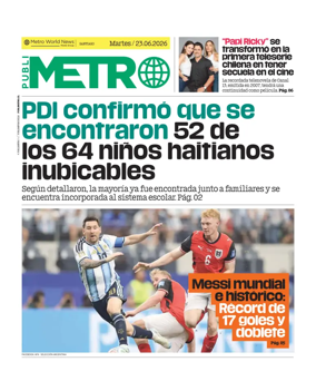 Cover of Publimetro Chile