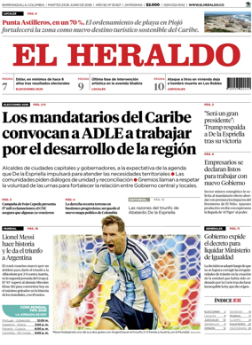 Cover of El Heraldo (Colombia)