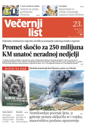 Cover of Vecernji list BiH