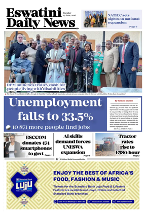 Cover of Eswatini Daily News
