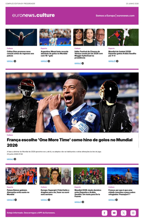 Cover of Euronews Culture and Sport (Portuguese)
