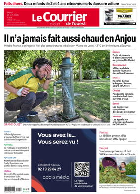 Cover of Le Courrier de l’Ouest (Cholet)