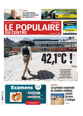 Cover of Le Populaire du Centre (Haute-Vienne)