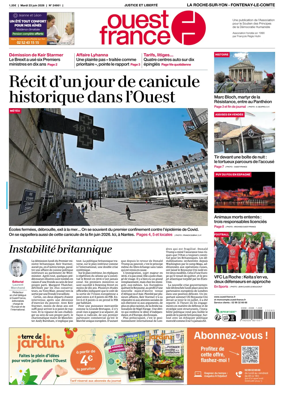 Cover of Ouest France (La Roche-sur-Yon - Fontenay-le-Comte)