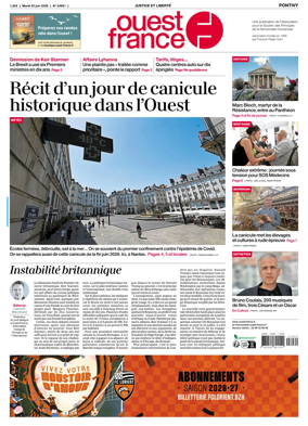 Cover of Ouest France (Pontivy)