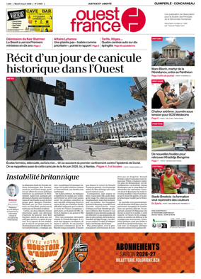 Cover of Ouest-France (Quimperle Concarneau)