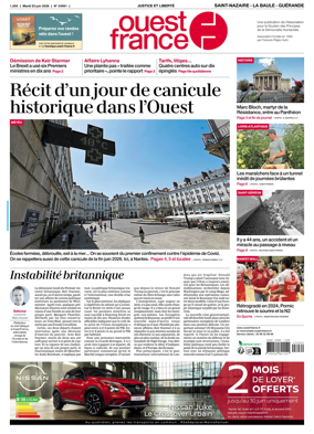 Cover of Ouest France (Saint-Nazaire La Baule Guerande)
