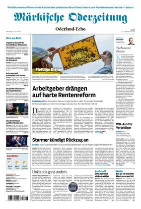Cover of Markische Oderzeitung Oderland-Echo