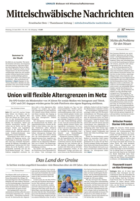 Cover of Mittelschwaebische Nachrichten