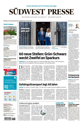 Cover of Sudwest Presse - Metzinger Uracher Volksblatt - Der Ermstalbote