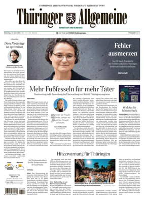 Cover of Thuringer Allgemeine (Arnstadt und Ilmenauz)