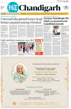 Cover of Hindustan Times (Chandigarh) - Live