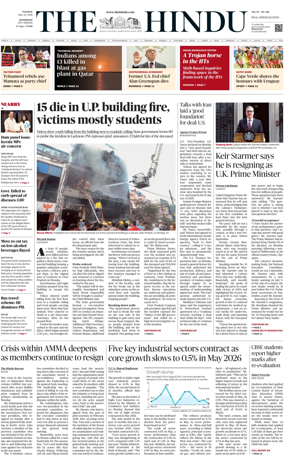 Cover of The Hindu (Kozhikode)